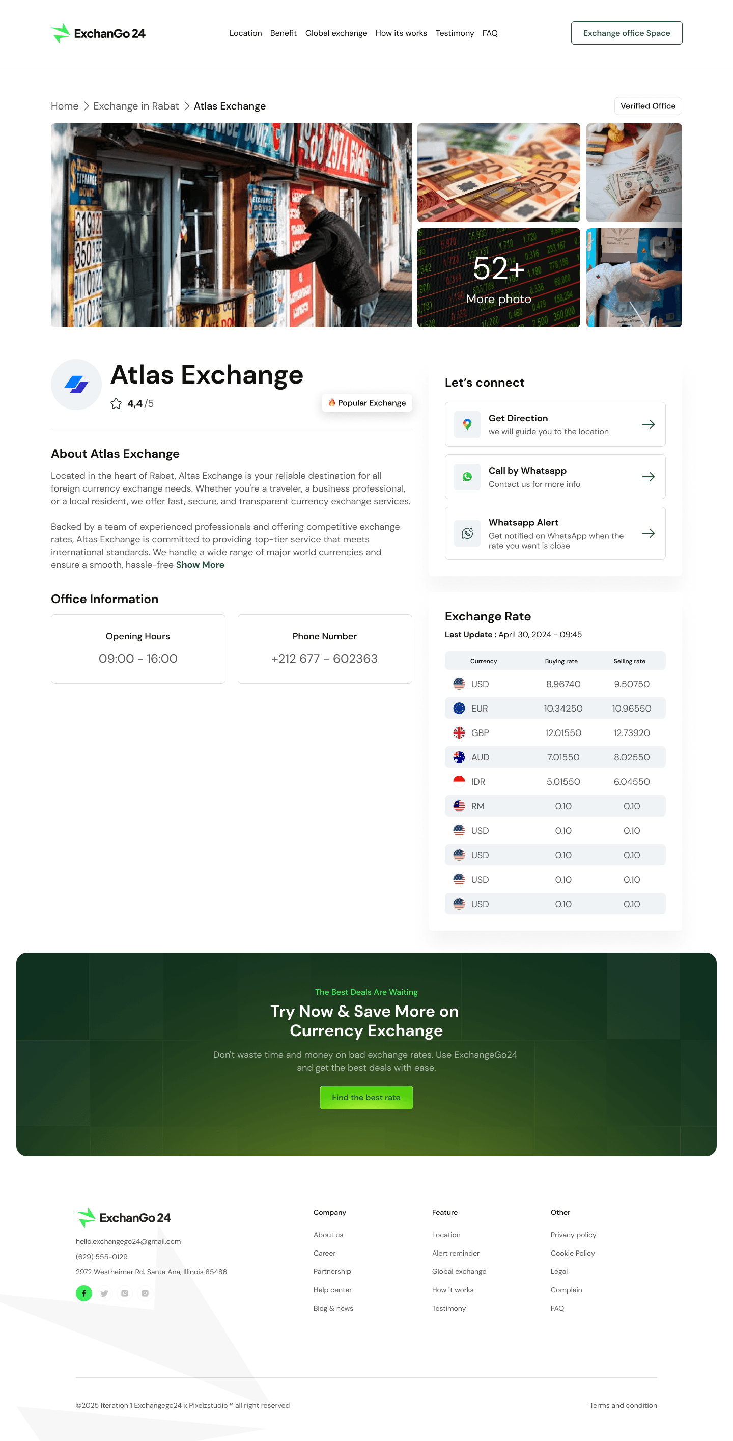 ExchanGo24 is an exchange rate comparison and management platform that helps users find the best currency exchange rates at physical money changer locations near them. - Image 19