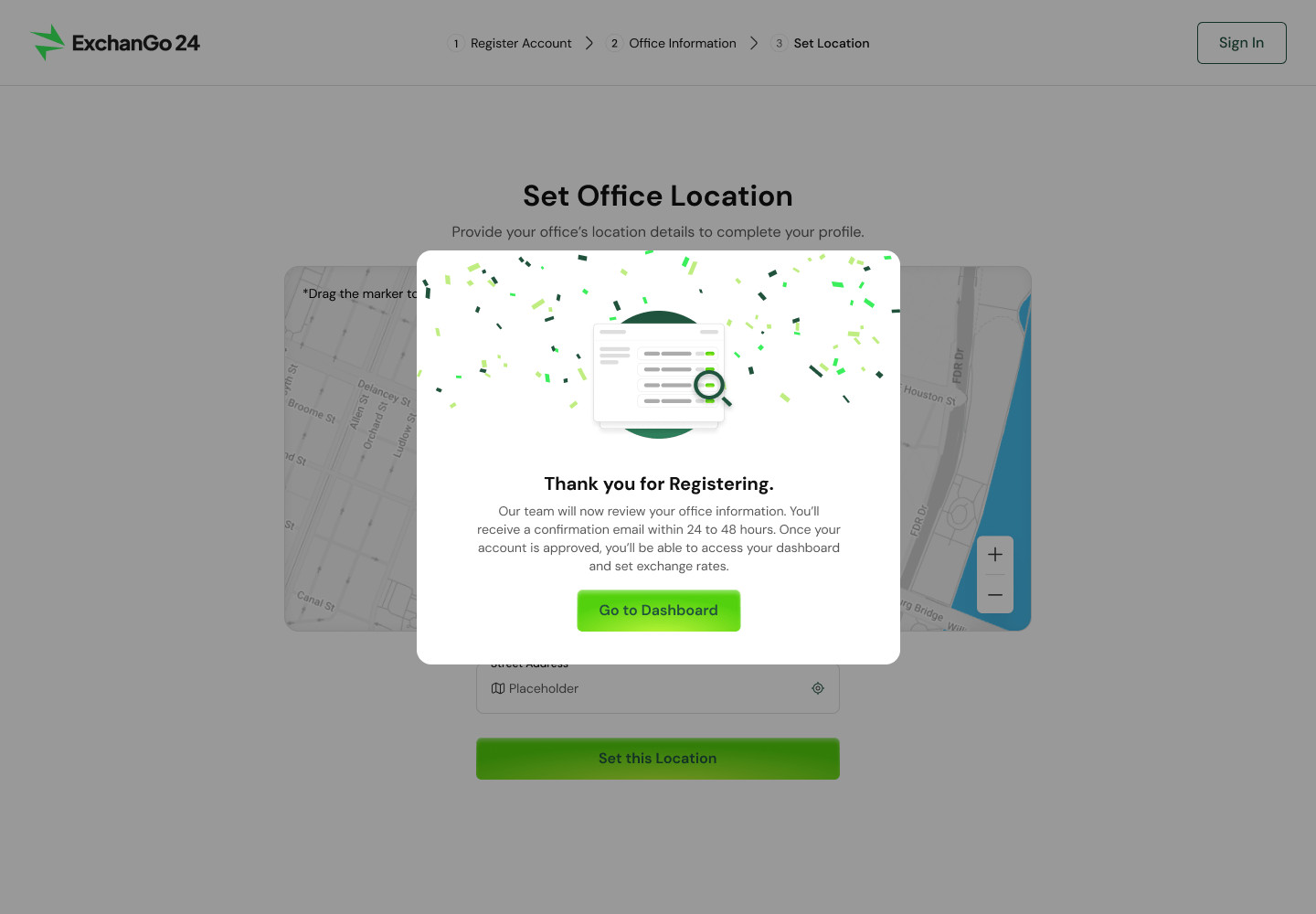 ExchanGo24 is an exchange rate comparison and management platform that helps users find the best currency exchange rates at physical money changer locations near them. - Image 10