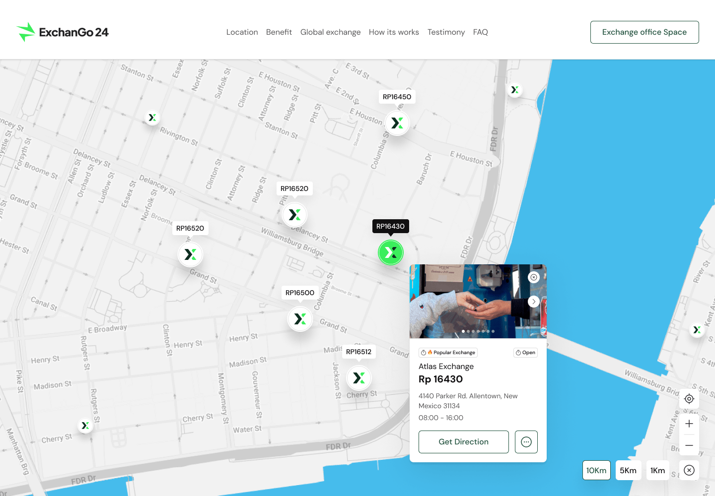 ExchanGo24 is an exchange rate comparison and management platform that helps users find the best currency exchange rates at physical money changer locations near them. - Image 5