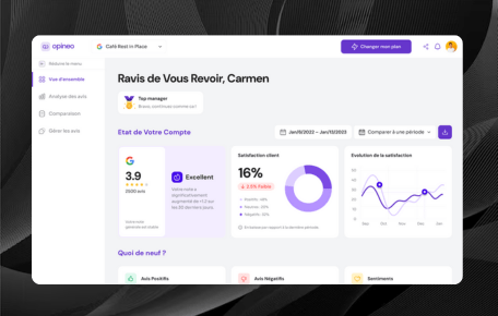 Opineo Manager - SaaS platform connecting Google reviews